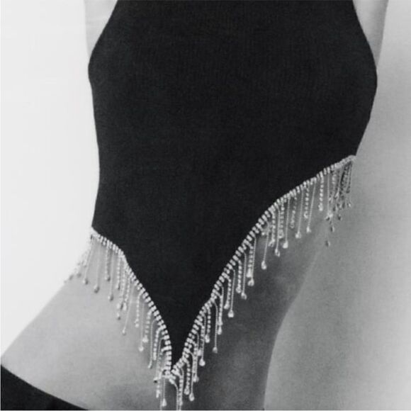 ZARA‎ ASYMMETRIC BEADED KNIT TOP VARIOUS SIZES - Picture 3 of 9